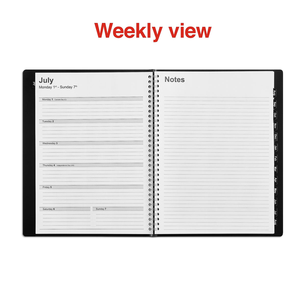 2024-2025 Staples 8" x 11" Academic Weekly & Monthly Planner, Faux Leather Cover, Black