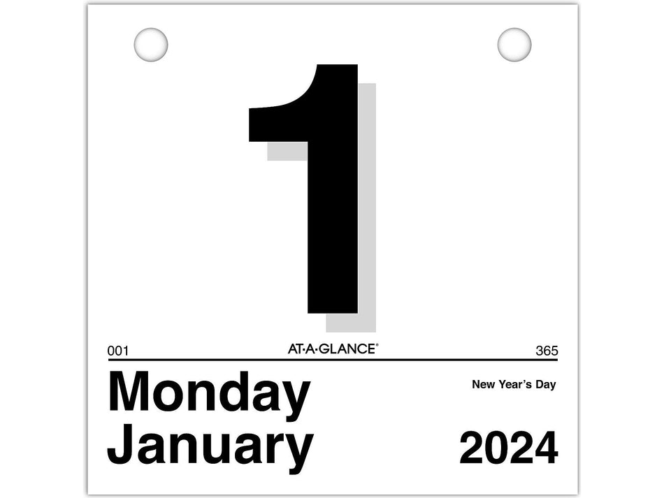2024 AT-A-GLANCE Today Is 6" x 6" Daily Wall Calendar Refill, White/Black