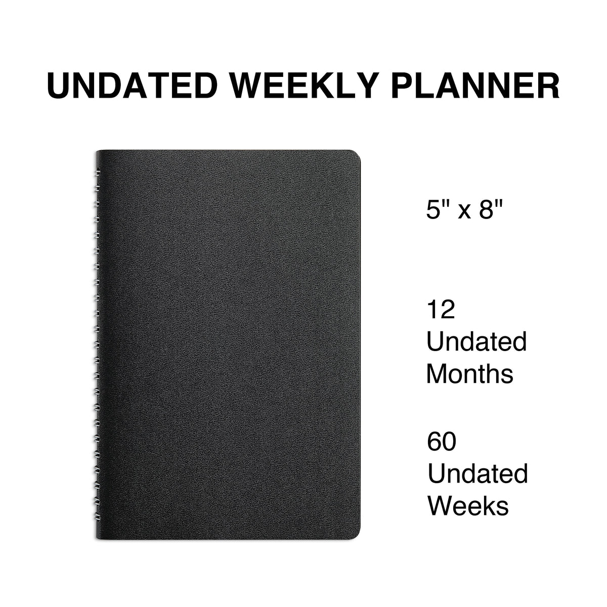 2024 Staples 5" x 8" Weekly Planner, Black