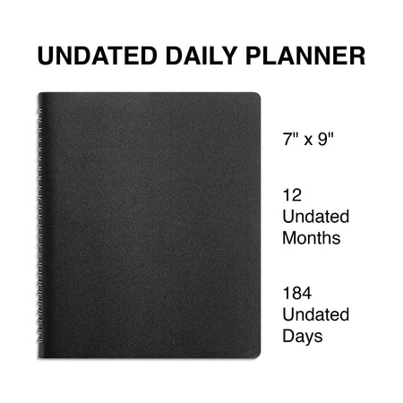 2024 Staples 7" x 8.75" Daily Planner, Black