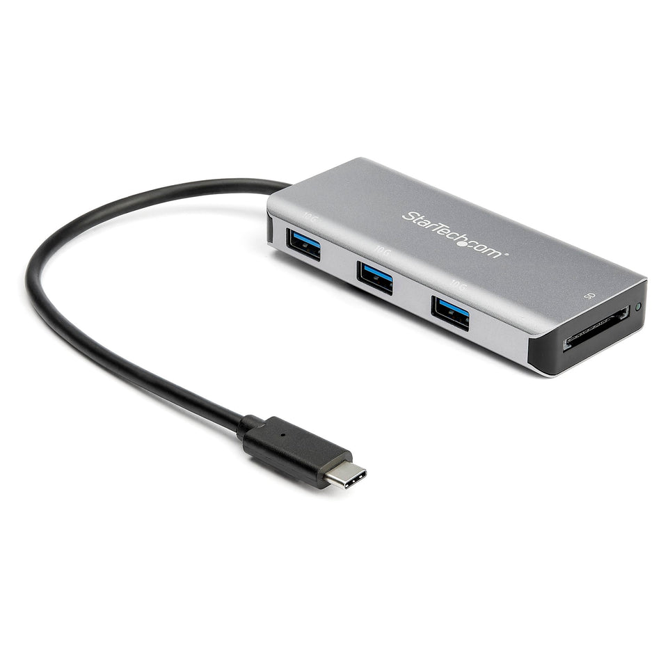 3 Port USB C Hub with SD Card Reader - 3x USB-A & SD Slot - USB 3.1/3.2 Gen 2 10Gbps Type C Laptop Adapter Hub - Bus Powered