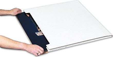 30" x 22 1/2" x 1/4" - White Jumbo Fold-Over Mailer, 20/Bundle