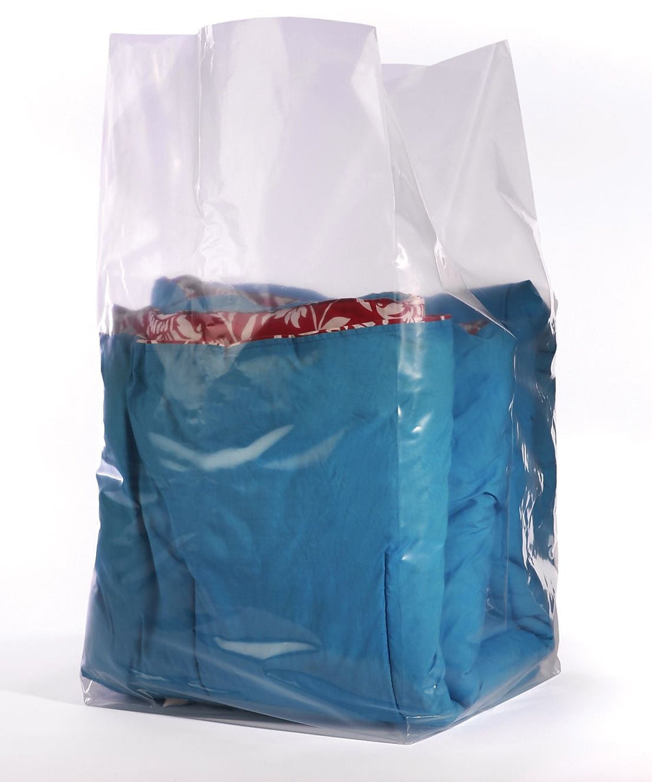 30" x 26" x 60" Gusseted Poly Bags, 1.5 Mil, Clear, 100/Carton