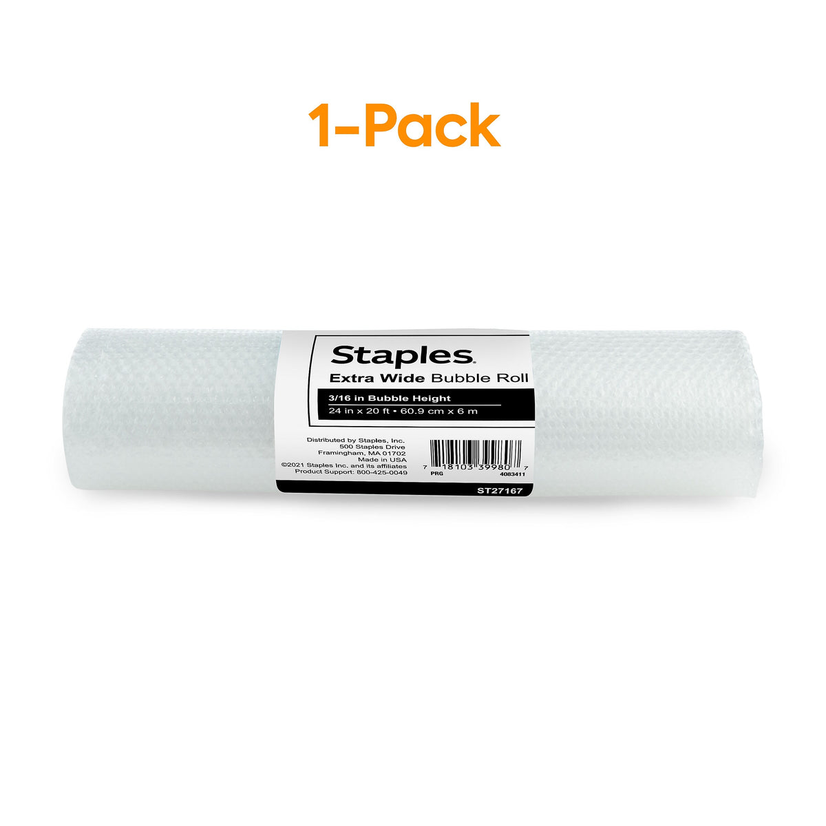 3/16" UPS Approved Bubble Roll, 24" x 20'