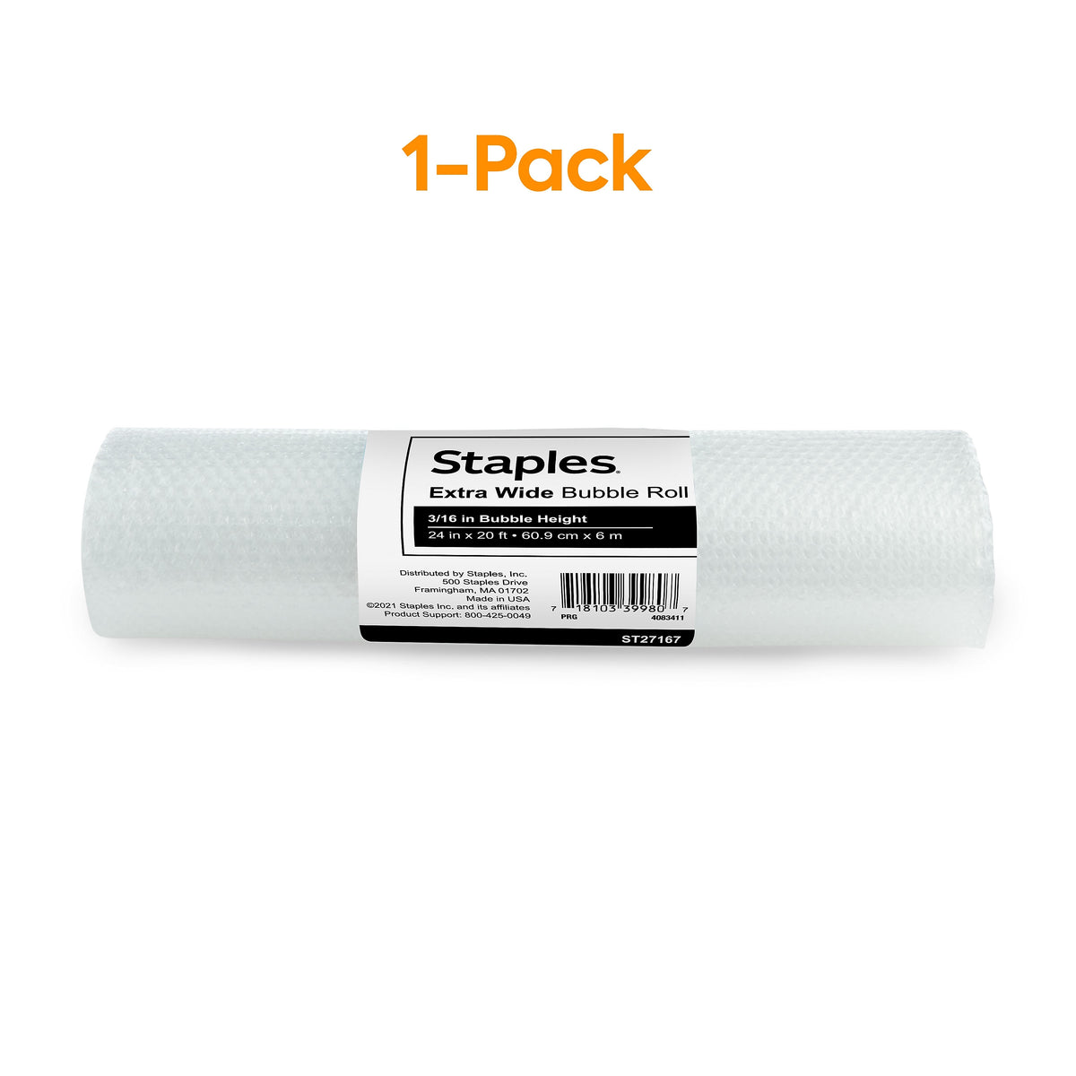 3/16" UPS Approved Bubble Roll, 24" x 20'