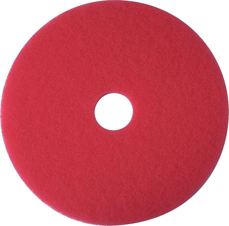 3M 17" Buffing Floor Pad, Red, 5/Carton