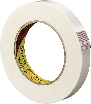 3M 897 6.0 Mil Strapping Tape, 1" x 60 yds., Clear, 12/Case