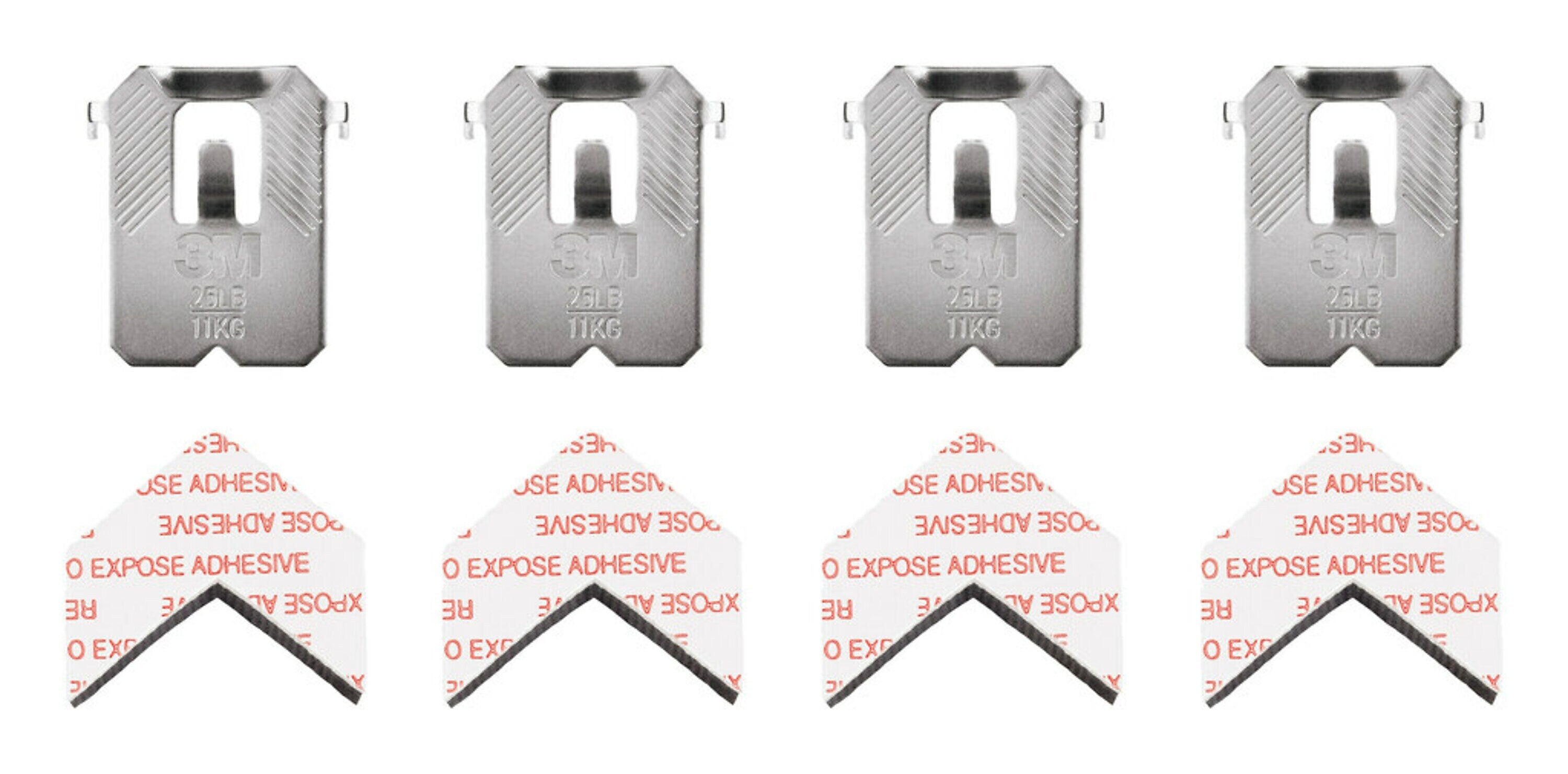 3M CLAW Drywall Hanger, 25 lbs., Silver, 4/Pack
