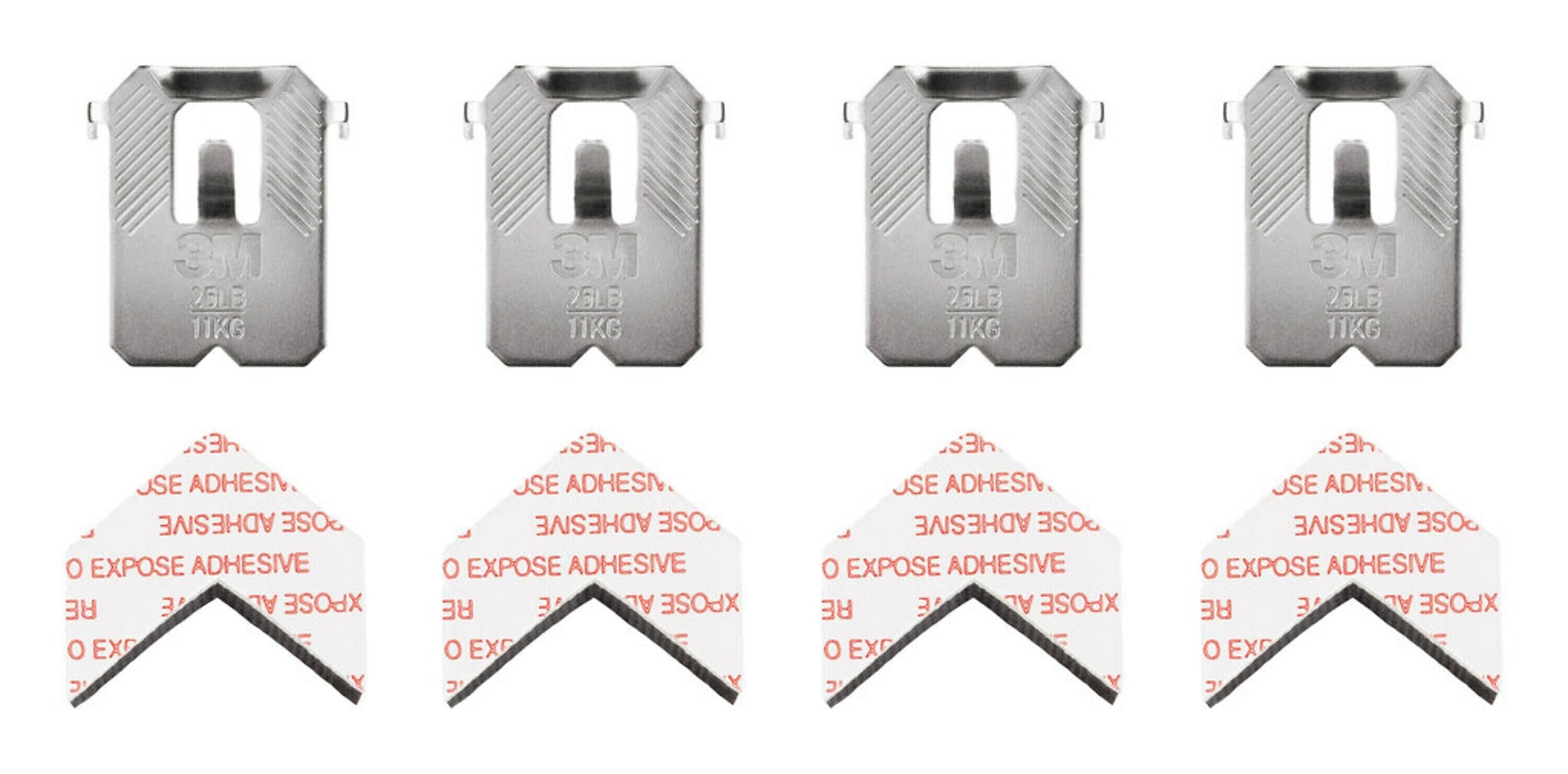 3M CLAW Drywall Hanger, 25 lbs., Silver, 4/Pack