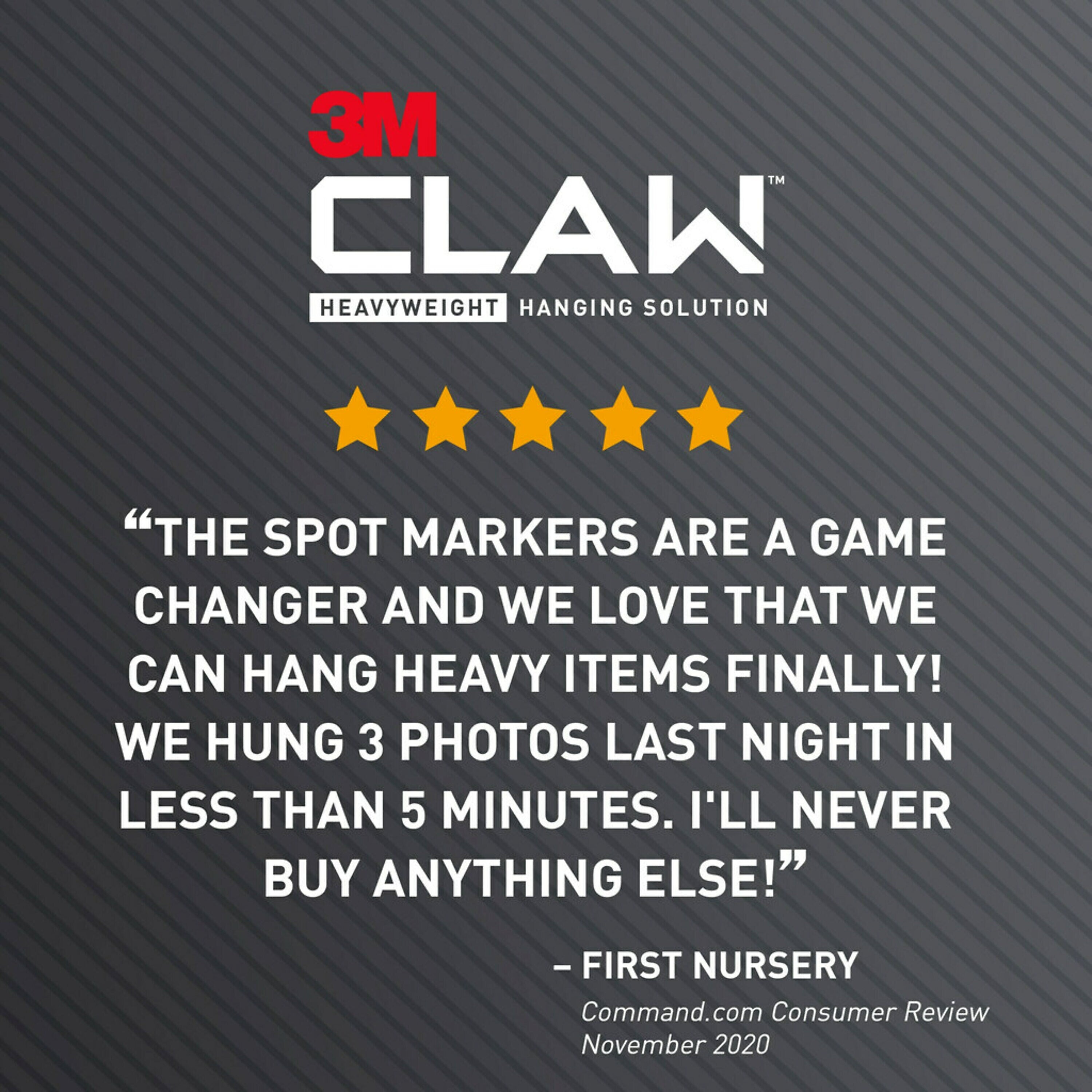 3M CLAW Drywall Hanger, 25 lbs., Silver, 4/Pack