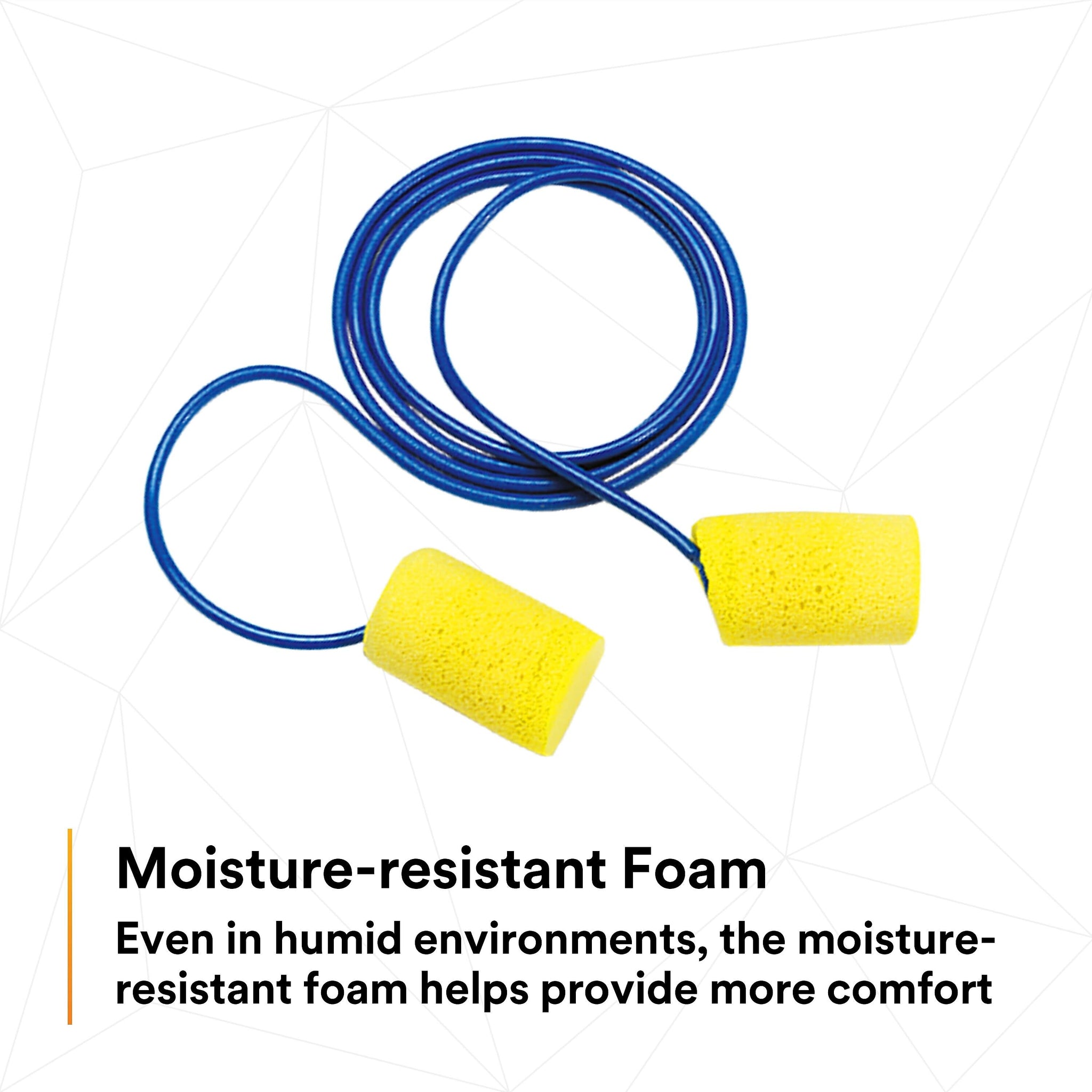 3M E-A-R Classic Earplugs, Corded, Poly Bag, 200 Pairs/Case
