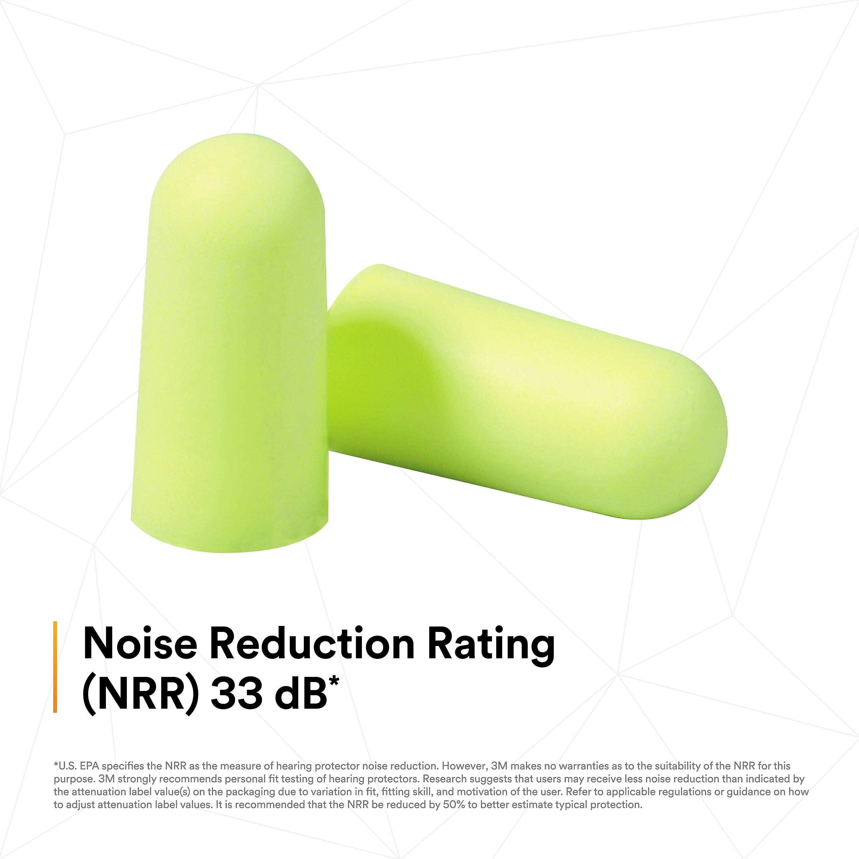 3M E-A-Rsoft Yellow Neons Earplugs 312-1250, Uncorded, Poly Bag, 200 Pairs/Case