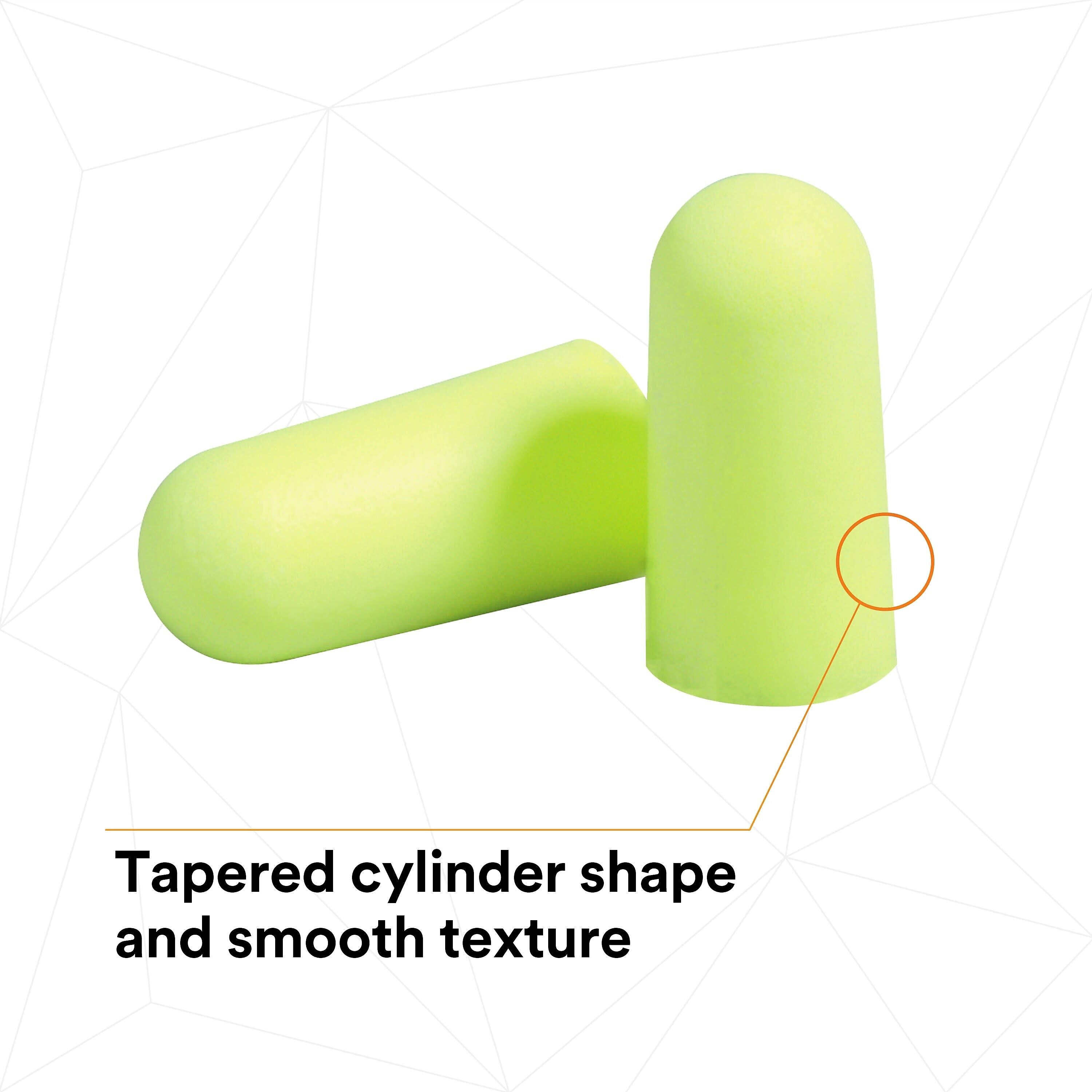 3M E-A-Rsoft Yellow Neons Earplugs 312-1250, Uncorded, Poly Bag, 200 Pairs/Case