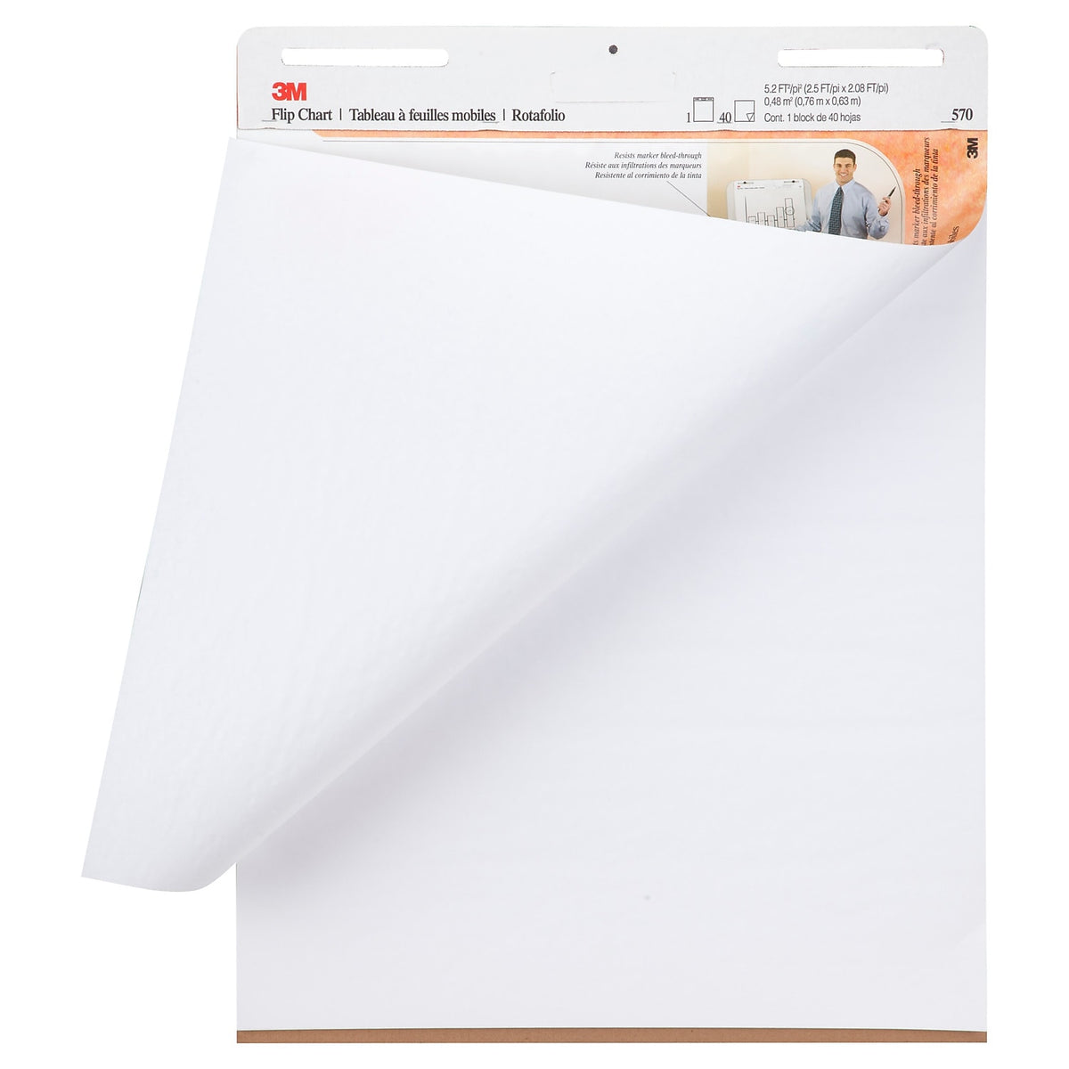 3M Flip Chart Easel Pad, 25" x 30", 40 Sheets/Pad, 2 Pads/Carton