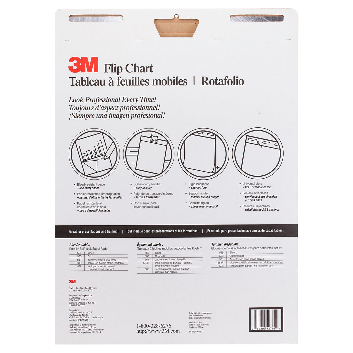 3M Flip Chart Easel Pad, 25" x 30", 40 Sheets/Pad, 2 Pads/Carton