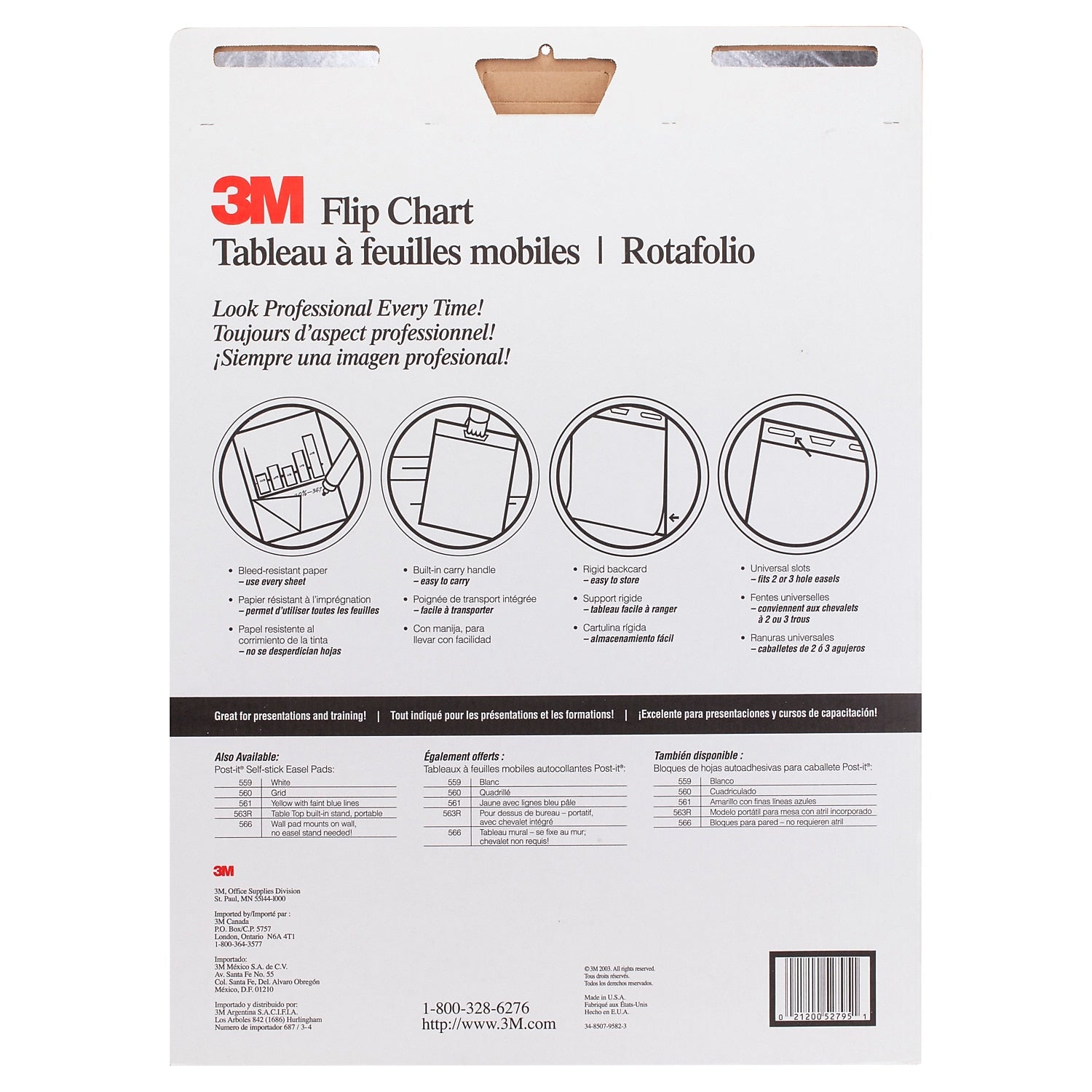 3M Flip Chart Easel Pad, 25" x 30", 40 Sheets/Pad, 2 Pads/Carton