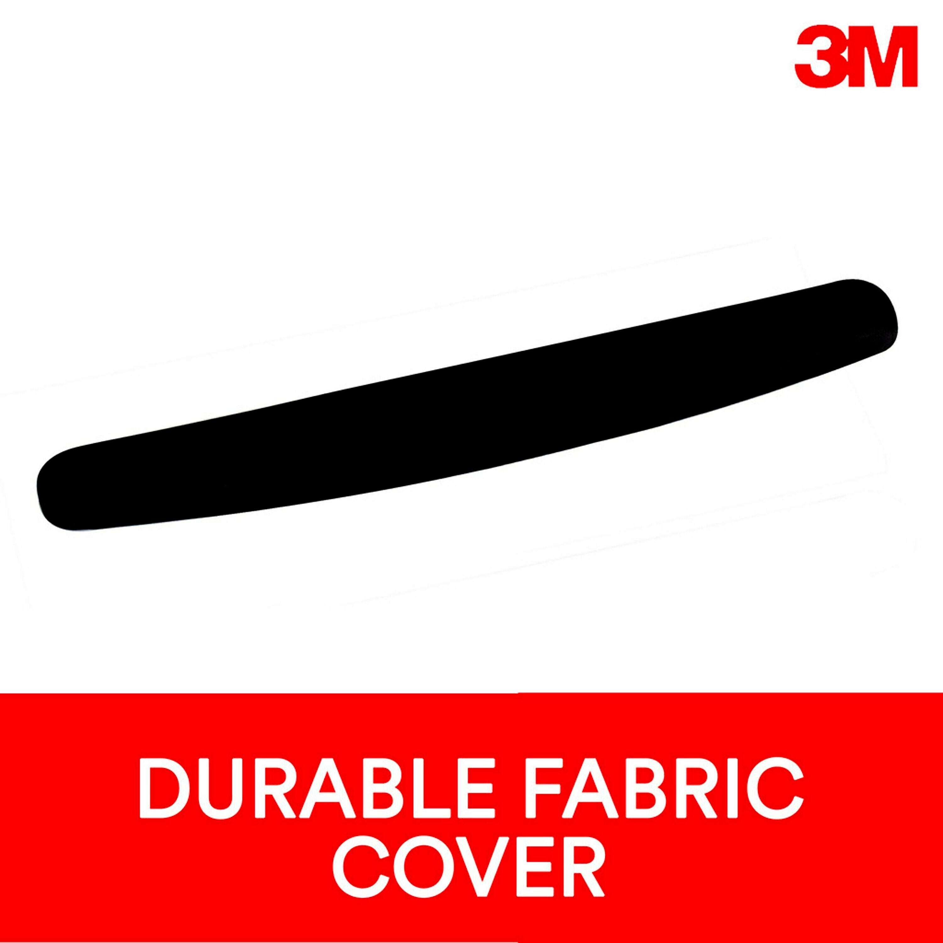 3M™ Foam Wrist Rest for Keyboards, Black, Durable Fabric Cover, Anti-microbial Product Protection