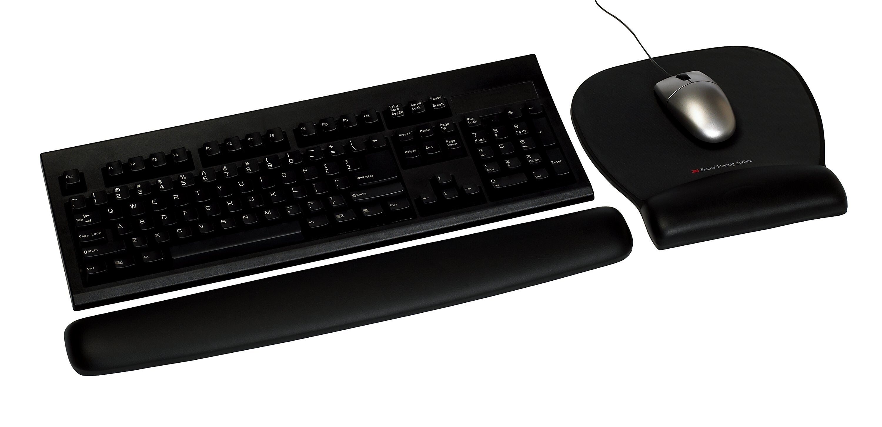 3M™ Foam Wrist Rest for Keyboards, Black, Durable Fabric Cover, Anti-microbial Product Protection