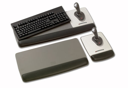 3M Gel Wrist Rest with Platform for Keyboard, Non-Skid Base, Gray