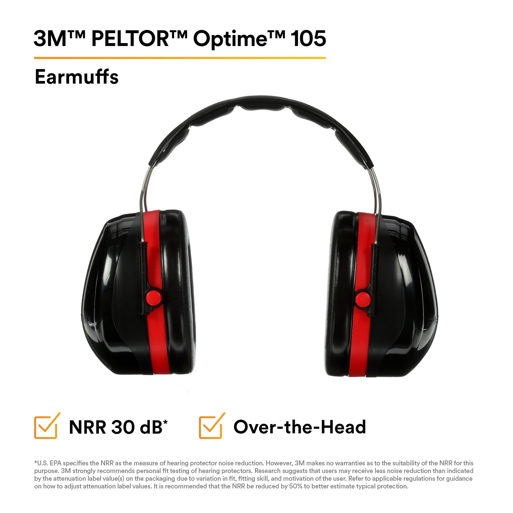 3M PELTOR Optime 105 Over-the-Head Earmuffs