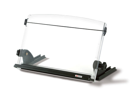 3M® Plastic Document Stand with Lip & Guide Bar, Black/Clear