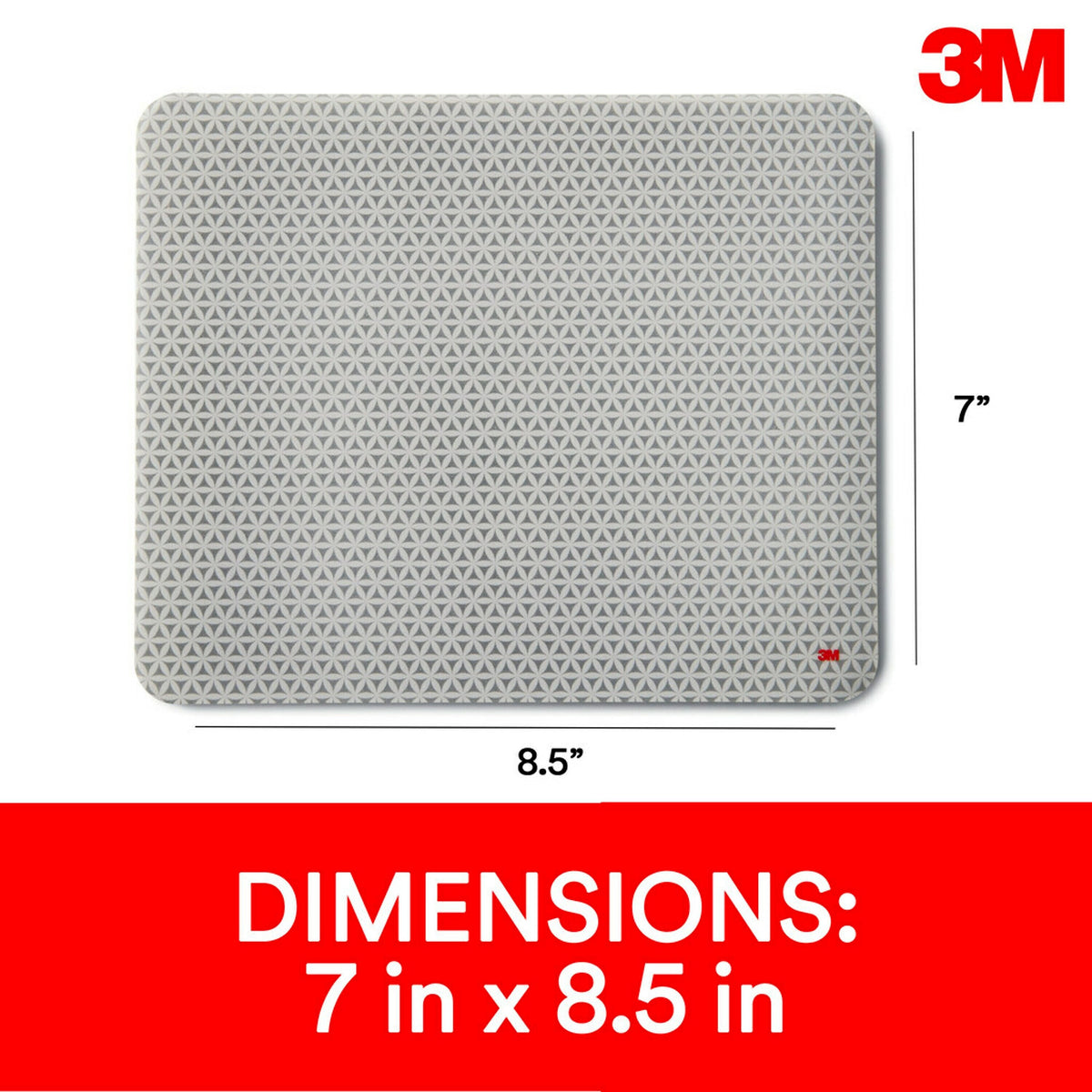 3M™ Precise Bitmap Mouse Pad with Adhesive Back, Non-Skid, Gray