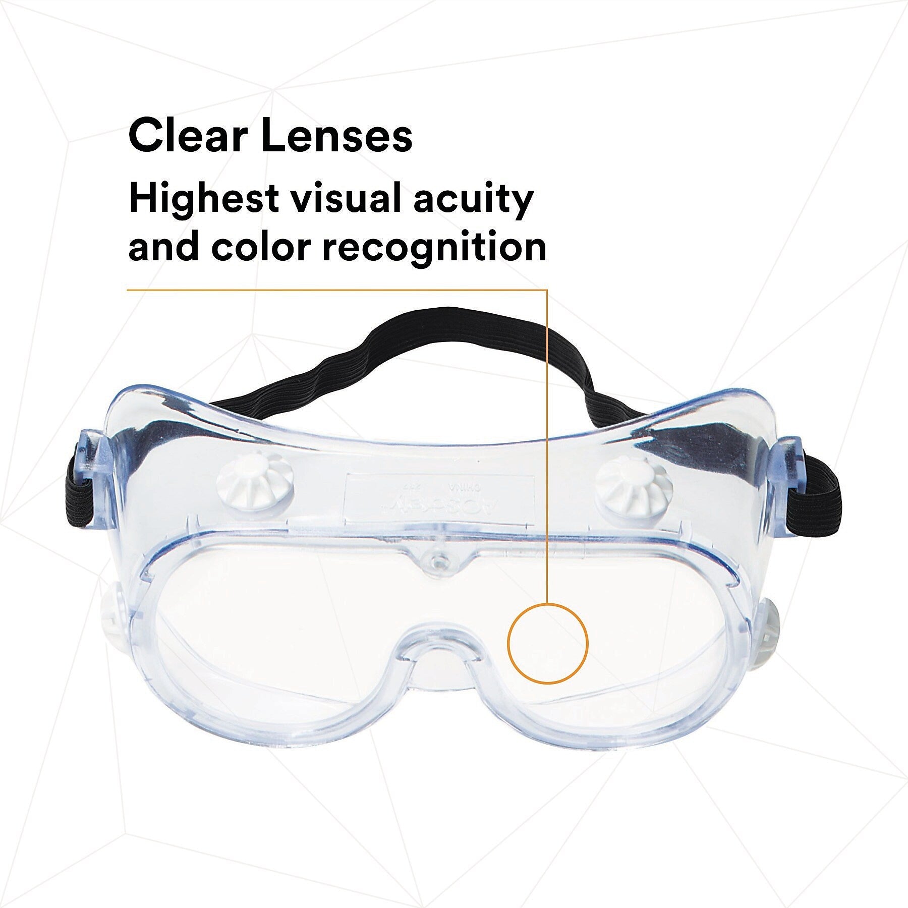 3M Safety Splash Goggle 334, Clear Lens