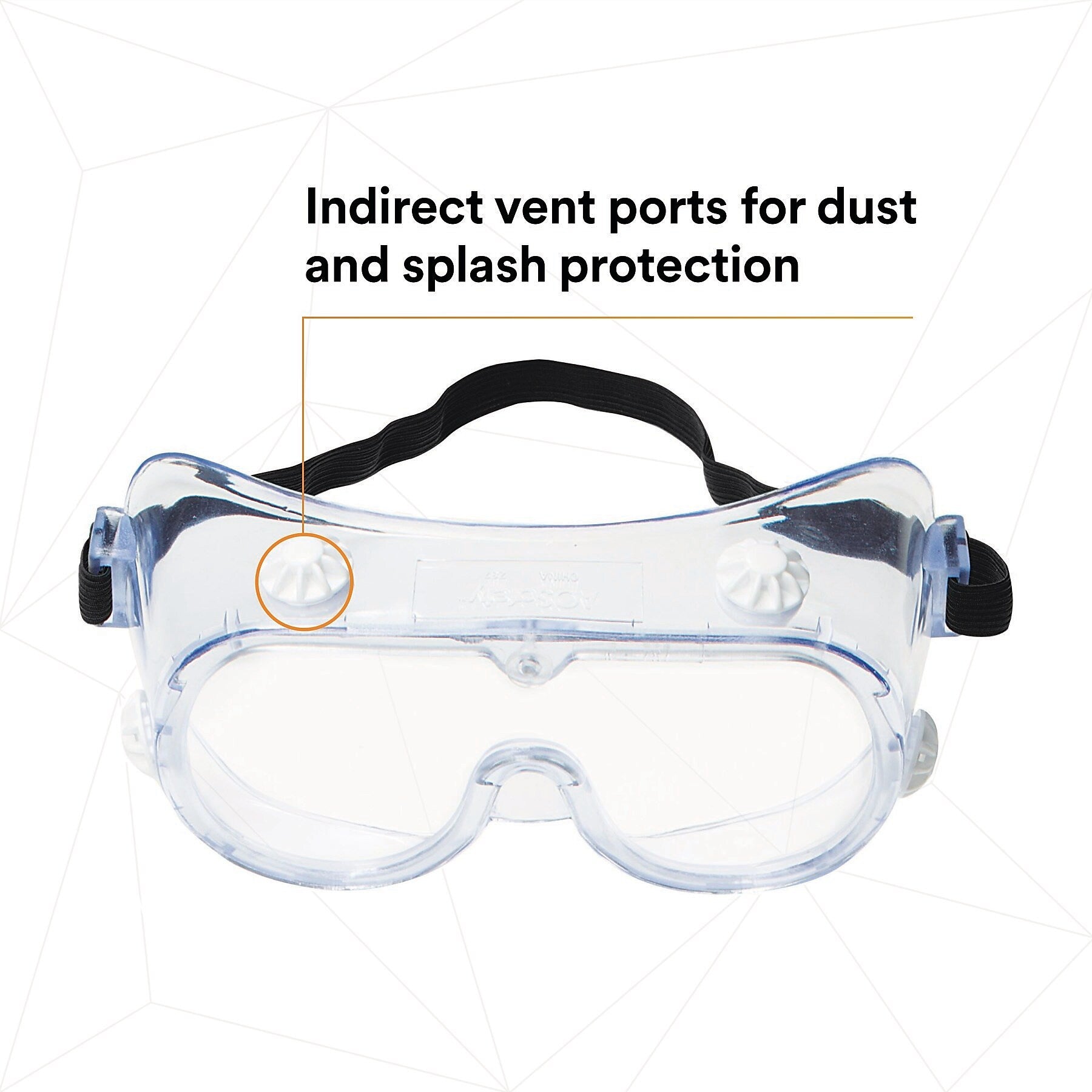 3M Safety Splash Goggle 334, Clear Lens