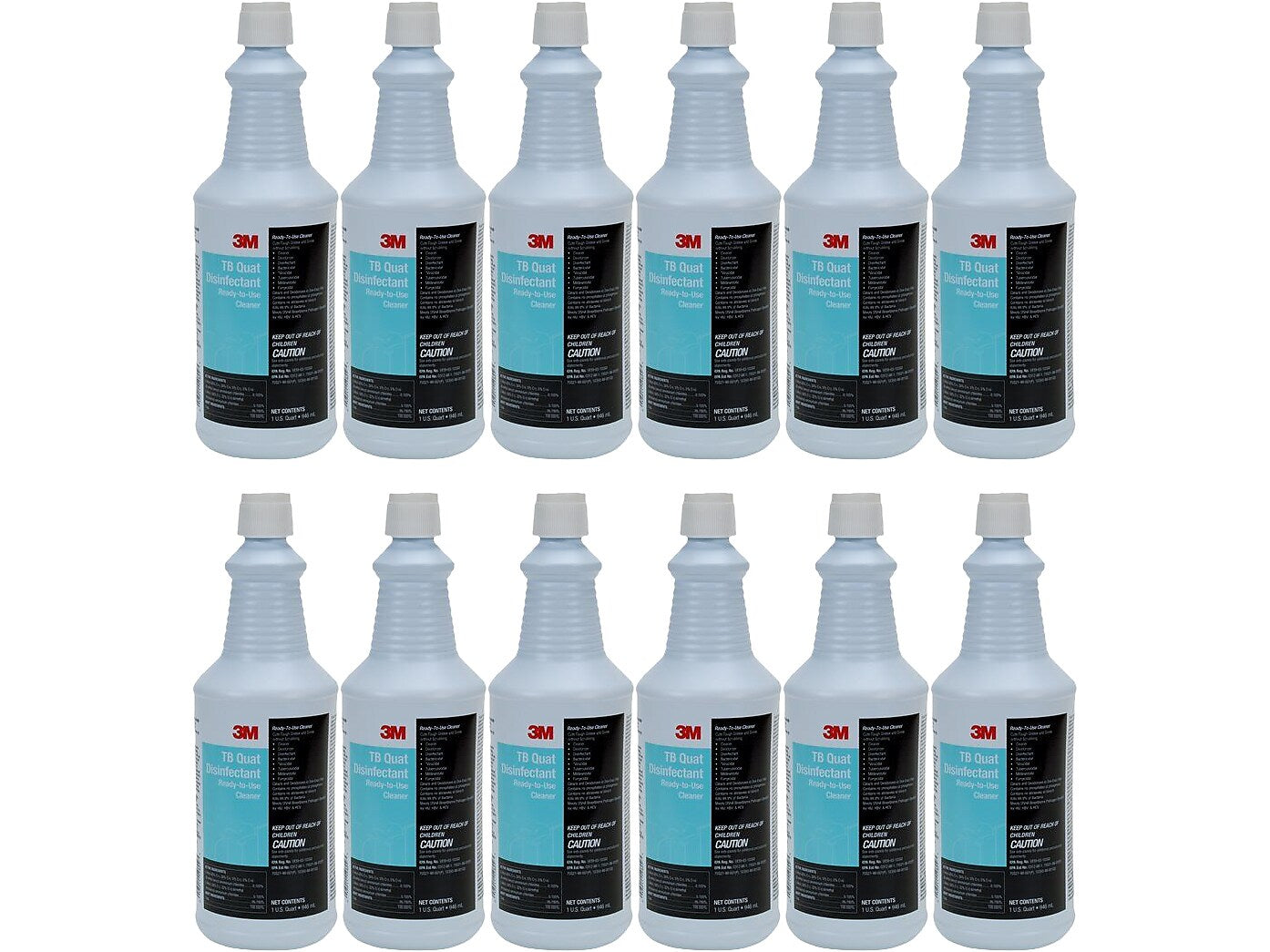 3M TB Quat Disinfectant Ready-To-Use Cleaner, Lemon, 32 oz., 12/Carton