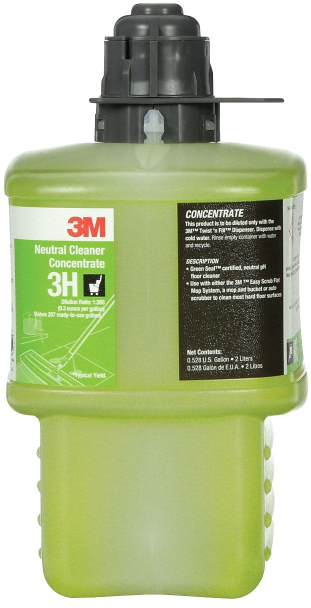 3M Twist N' Fill Neutral Cleaner Concentrate, 2 Liter, 6/Case