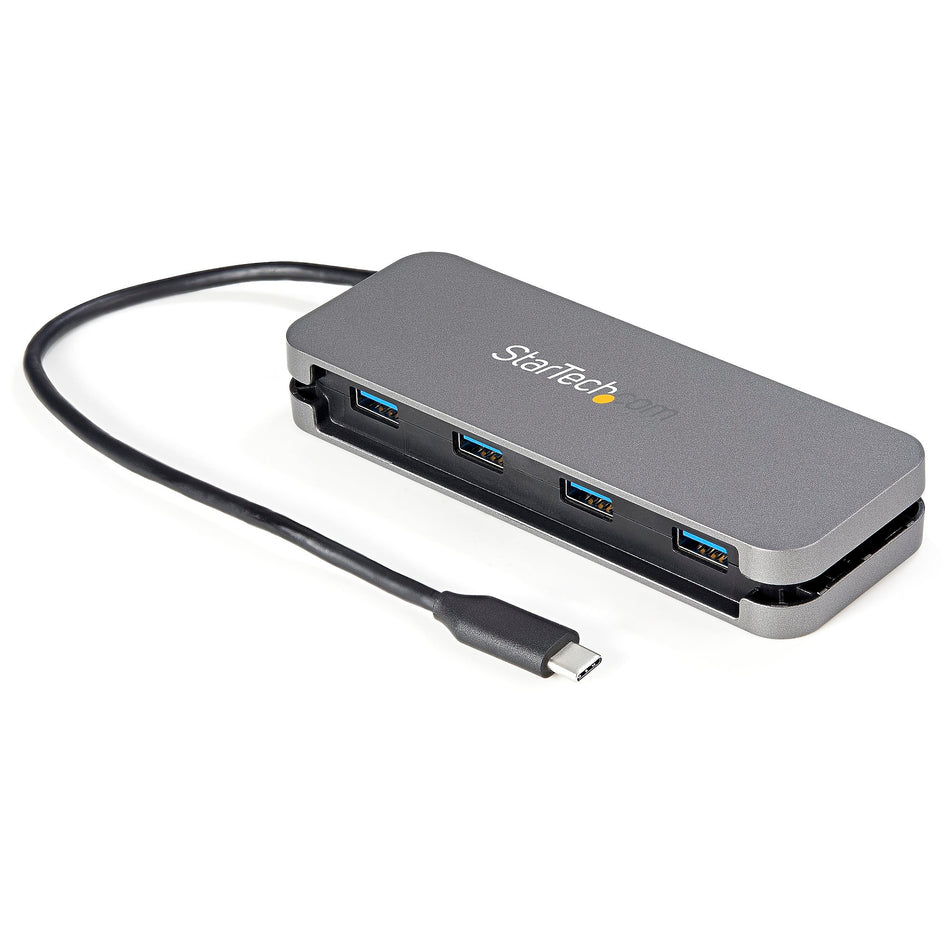 4 Port USB C Hub - 4x USB-A - 5Gbps USB 3.0 Type-C Hub  - Bus Powered - 11" Long Cable w/ Cable Management