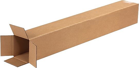 4" x 4" x 28" Shipping Boxes, 32 ECT, Brown, 25/Bundle