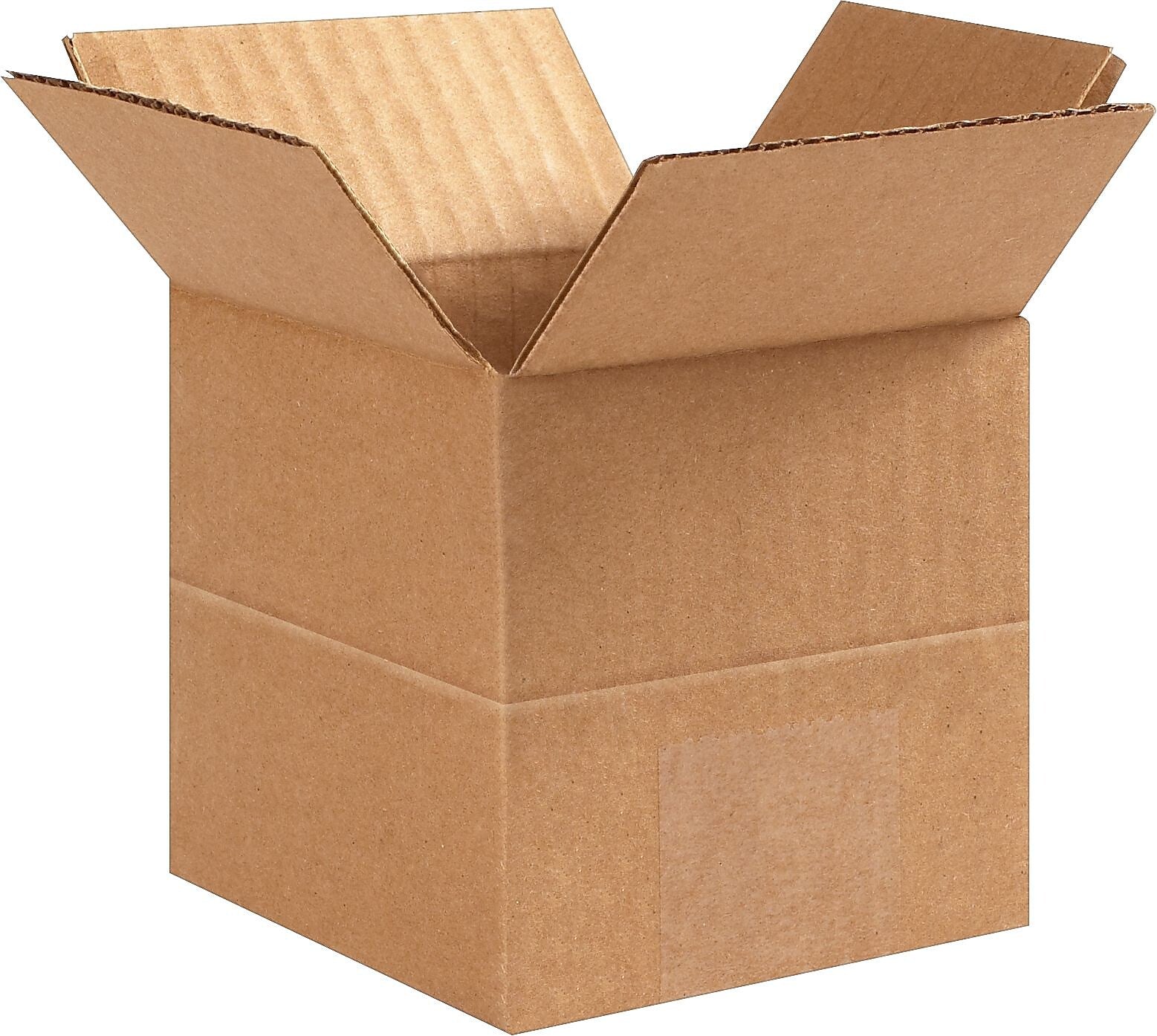 4" x 4" x 4"'' Multi Depth Shipping Boxes, 32 ECT, Brown, 25 /Bundle