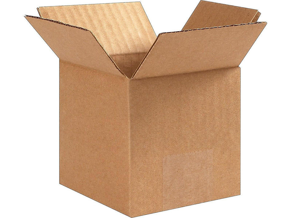 4" x 4" x 4" Standard Shipping Boxes, 32 ECT, Kraft, 25/Bundle