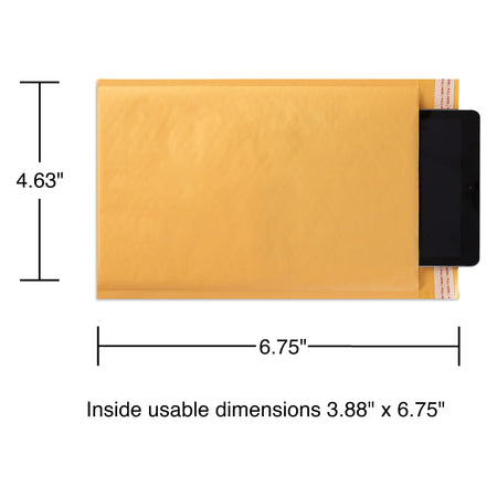 4.63" x 6.75" Self-Sealing Bubble Mailer, #000, 25/Carton