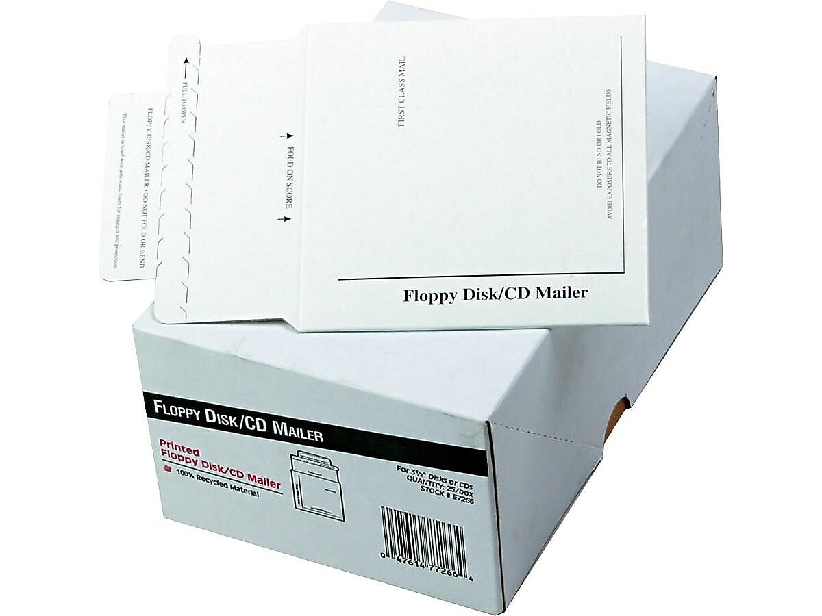 5" x 5.13" Peel & Seal Flat Mailer, CD/DVD, 25/Box