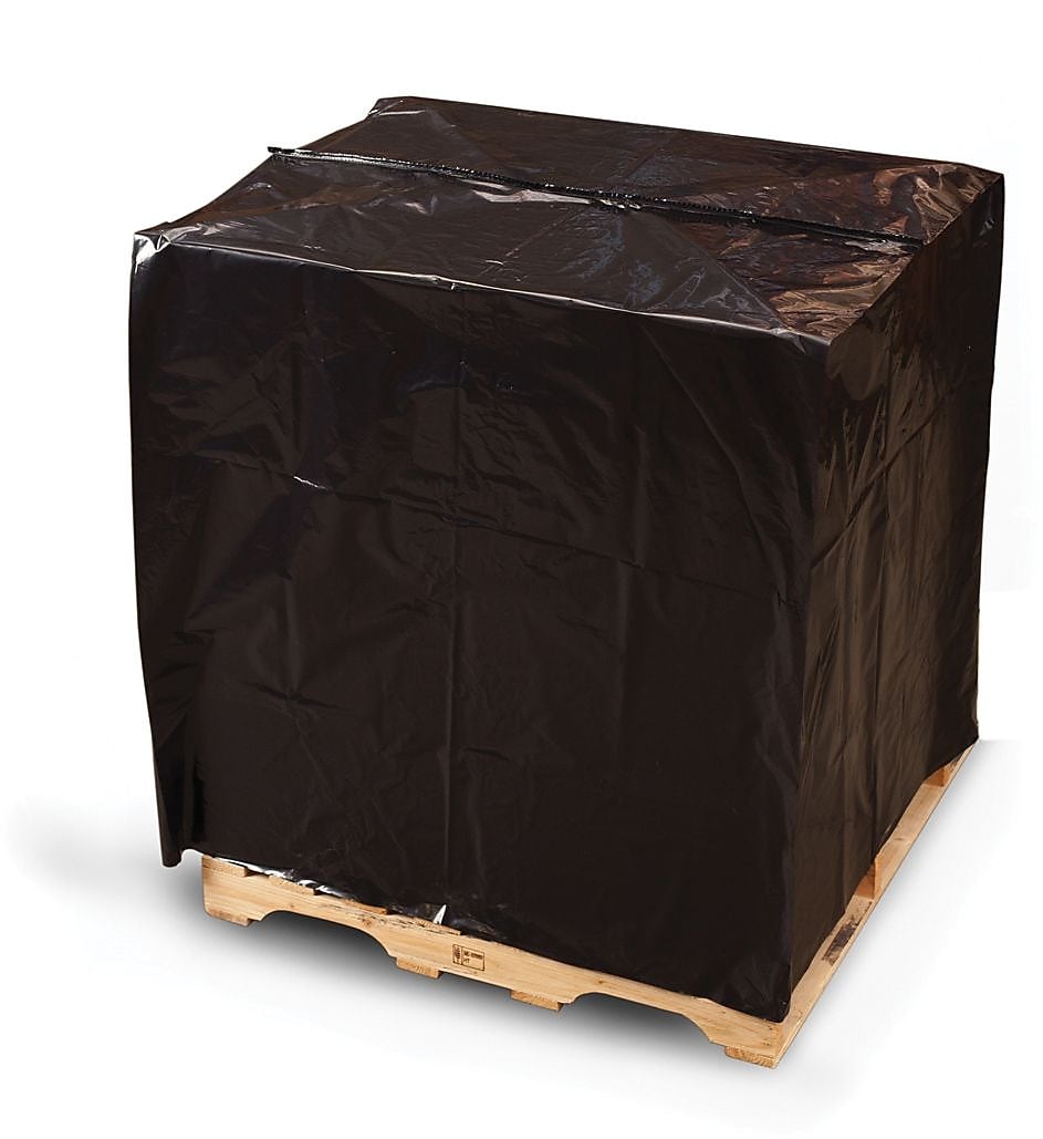 51 x 49 x 73" 3 Mil Black Pallet Covers/Bin Liners with UVI Additive