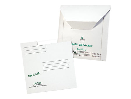 6" x 5.88" CD & DVD Mailer, White, 10/Box