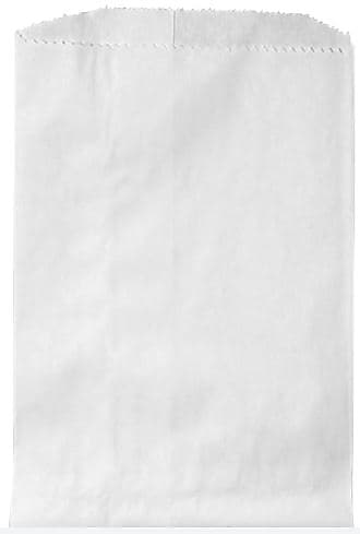 6.25" x 9.25" Kraft Paper Shopping Merchandise Flat Bags, White, 1000/Case