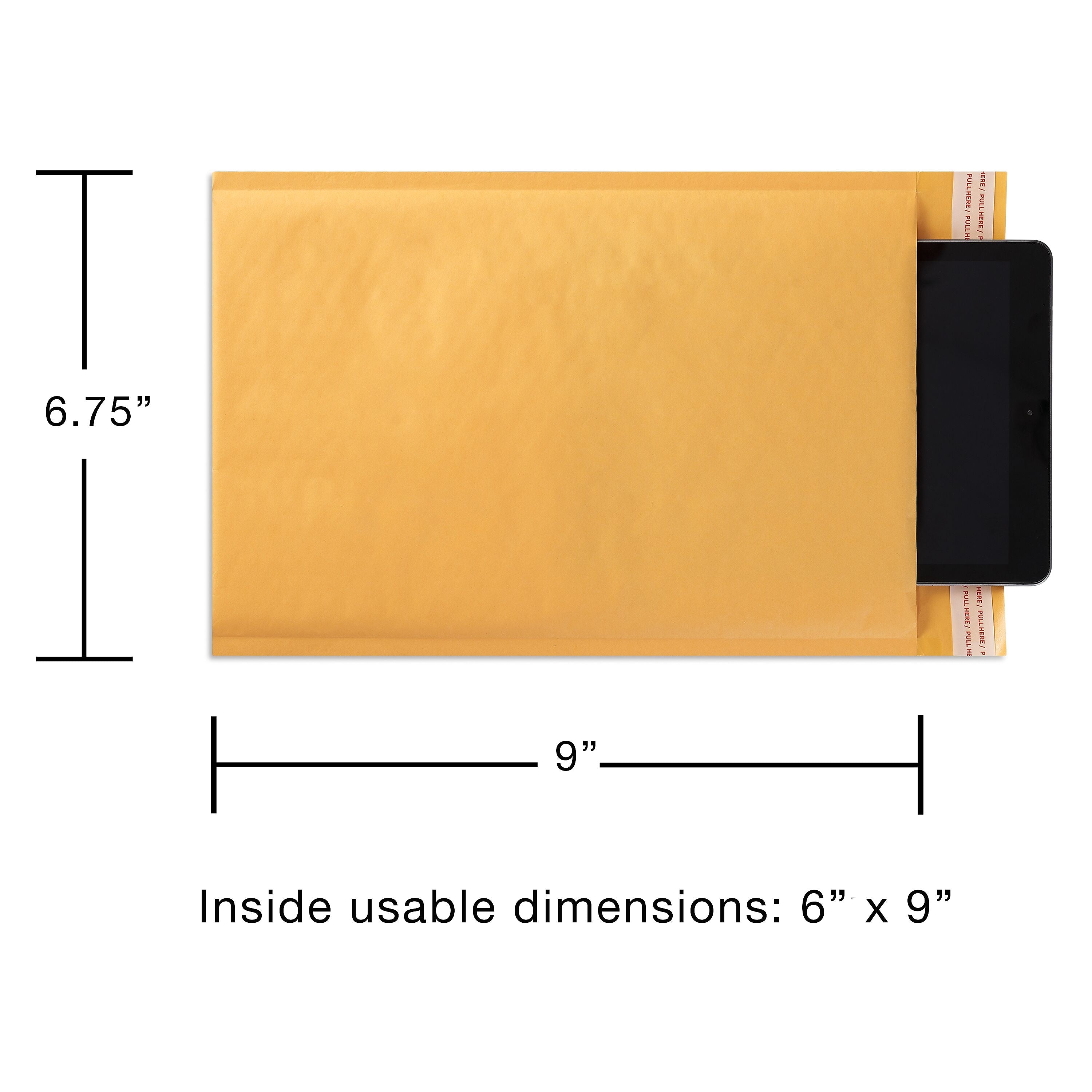 6.75" x 9" Self-Sealing Bubble Mailer, #0, 12/Pack