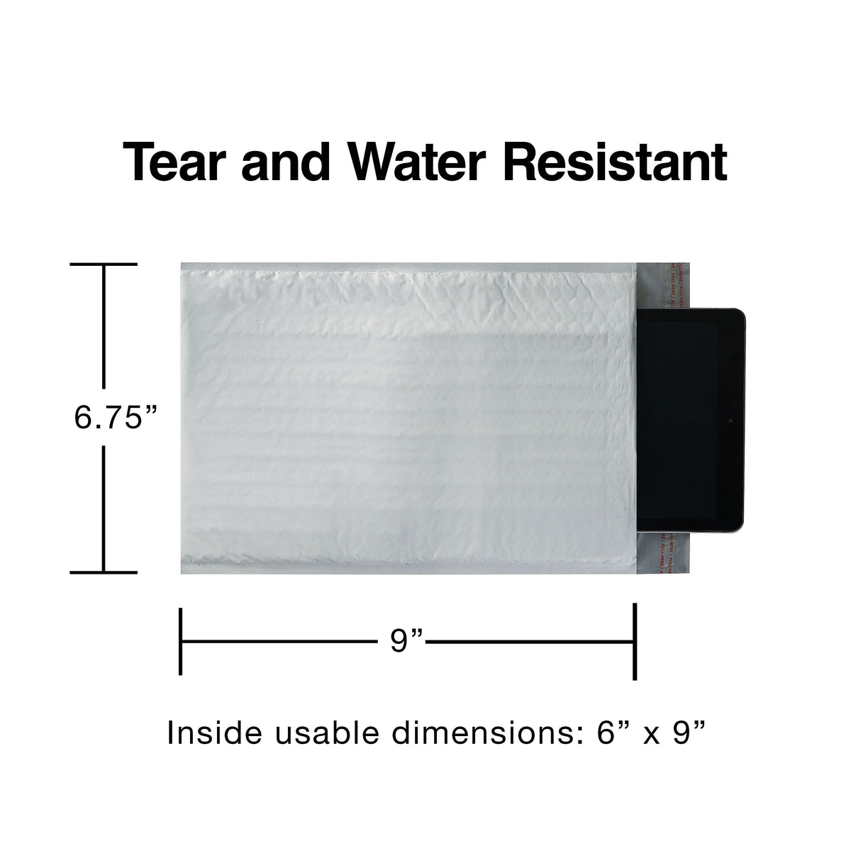 6.75"W x 9"L Self-Sealing Bubble Mailer, #0, 25/Carton