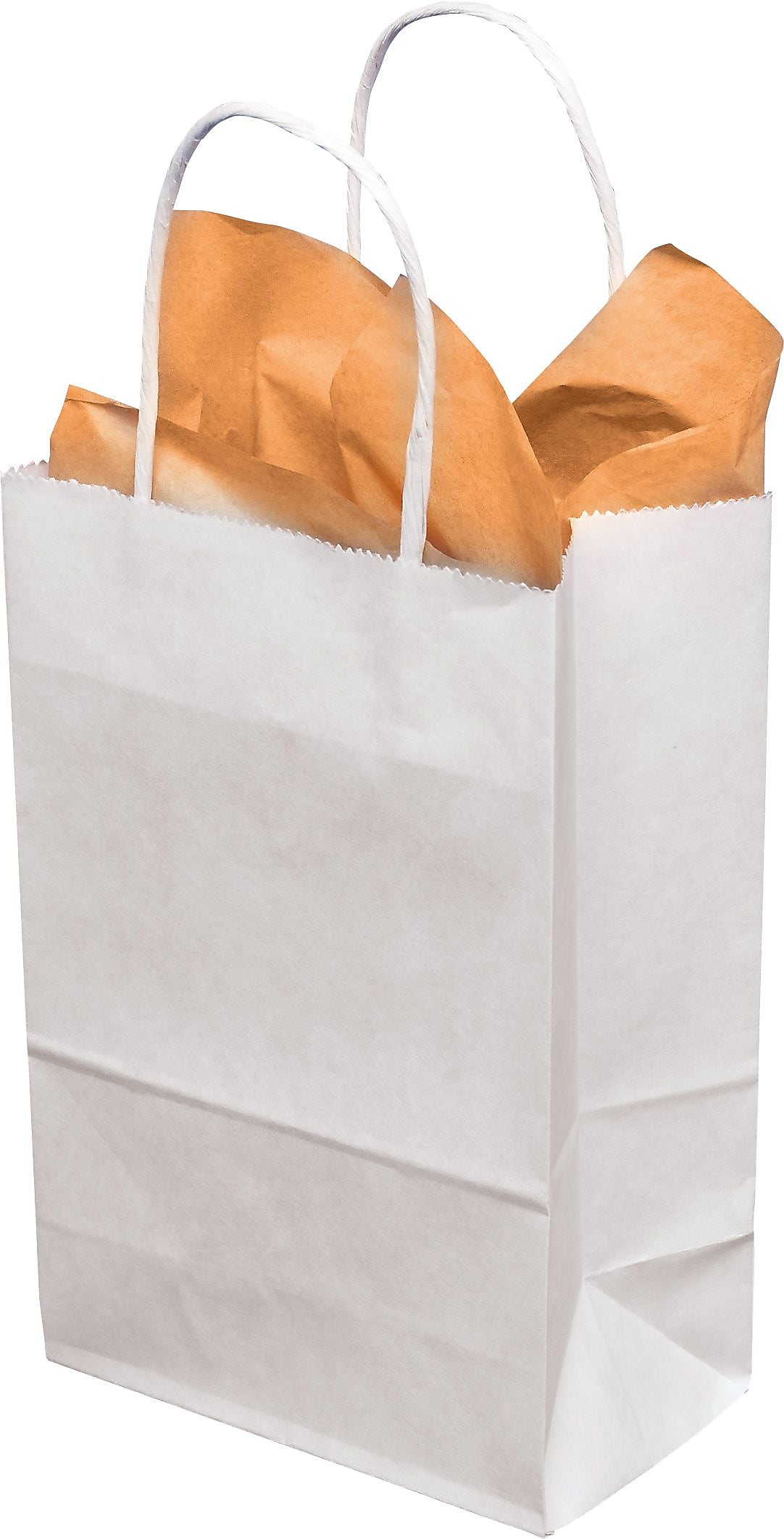 8" x 4 1/2" x 10 1/2" White Cub Shopper, 250/Carton