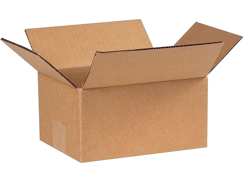 8" x 6" x 4" Standard Shipping Boxes, 32 ECT, Kraft, 25/Bundle