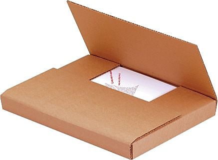 9 5/8" x 6 5/8" x 1 1/4" Easy-Fold Mailers, Kraft, 50/Bundle