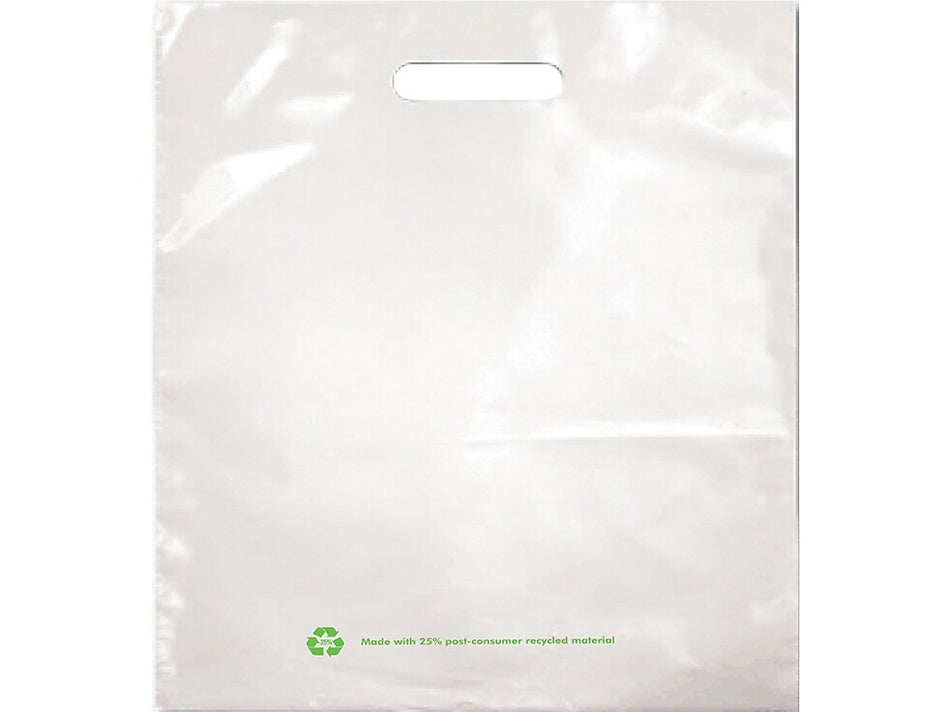 9" x 12" Gusseted Poly Bags, 2.25 Mil, White, 1000/Carton