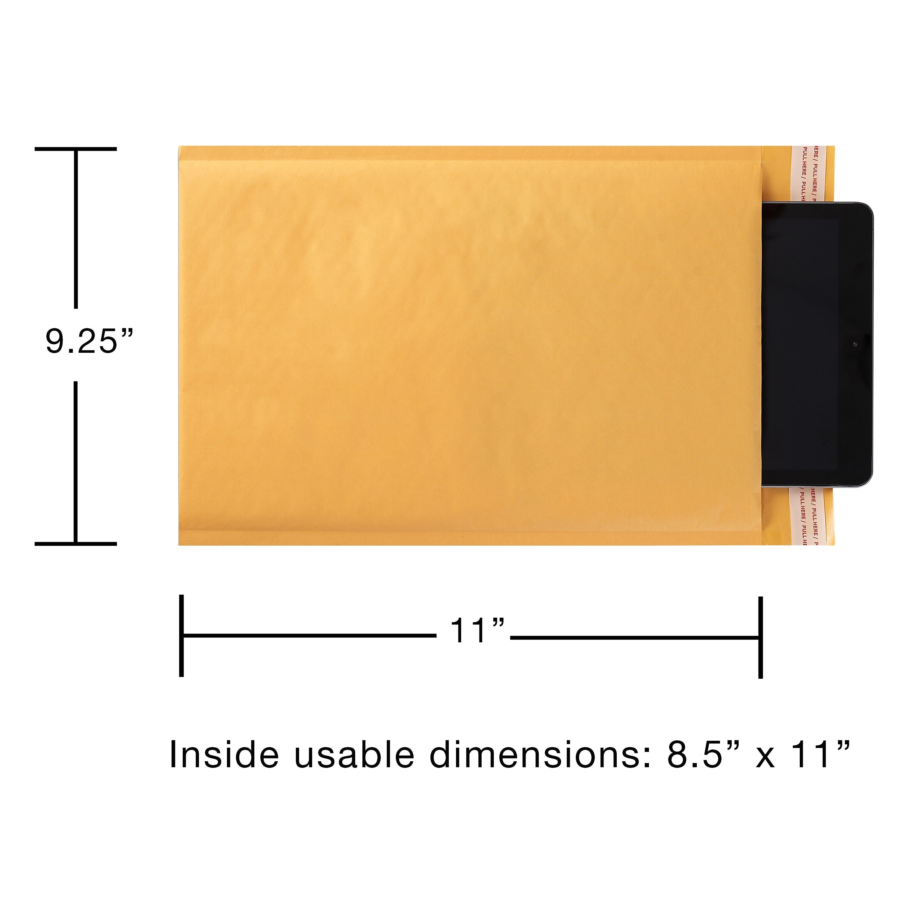 9.25" x 11" Self-Sealing Bubble Mailer, #2, 25/Carton