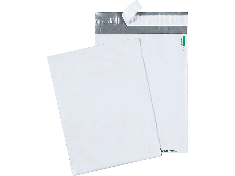 9"W x 12"L Redi-Strip Poly Mailers, White, 100/Pack