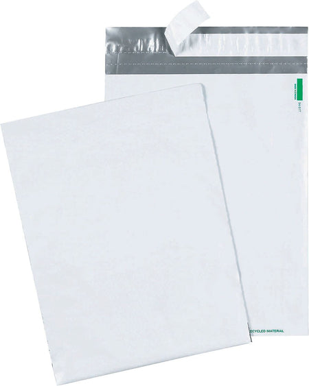 9"W x 12"L Redi-Strip Poly Mailers, White, 100/Pack