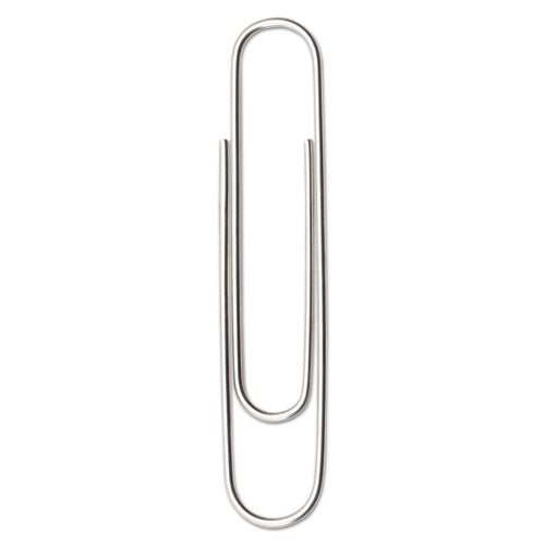 Paper Clips, Jumbo, Smooth, Silver, 100 Clips/box, 10 Boxes/pack