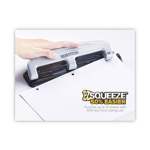 12-sheet Ez Squeeze Three-hole Punch, 9/32